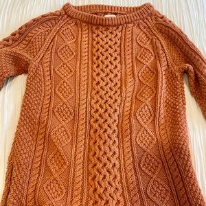 COPY - LL Bean Fisherman Knit sweater XS pumpkin color